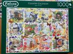 Falcon 1000🧩 Country Calender, Ophalen of Verzenden, 500 t/m 1500 stukjes, Zo goed als nieuw, Legpuzzel