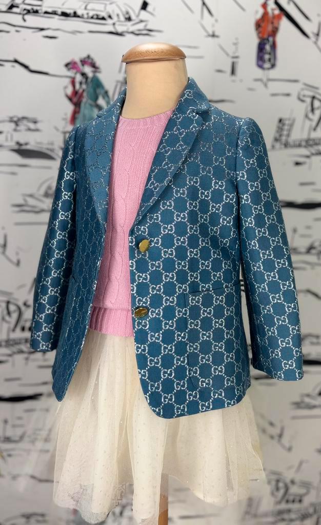 Gucci GG supreme blazer jas meisje maat 6 (1.250 euro), Kinderen en Baby's, Kinderkleding | Maat 116, Zo goed als nieuw, Meisje