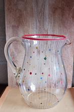 Glazen schenkkan met gekleurde stippen, Overige typen, Ophalen of Verzenden, Overige stijlen, Glas