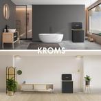 KROMS Wasmand 3 vakken  met deksel zwart 5x33x67 cm, Ophalen of Verzenden, Nieuw, Zwart, Overige typen