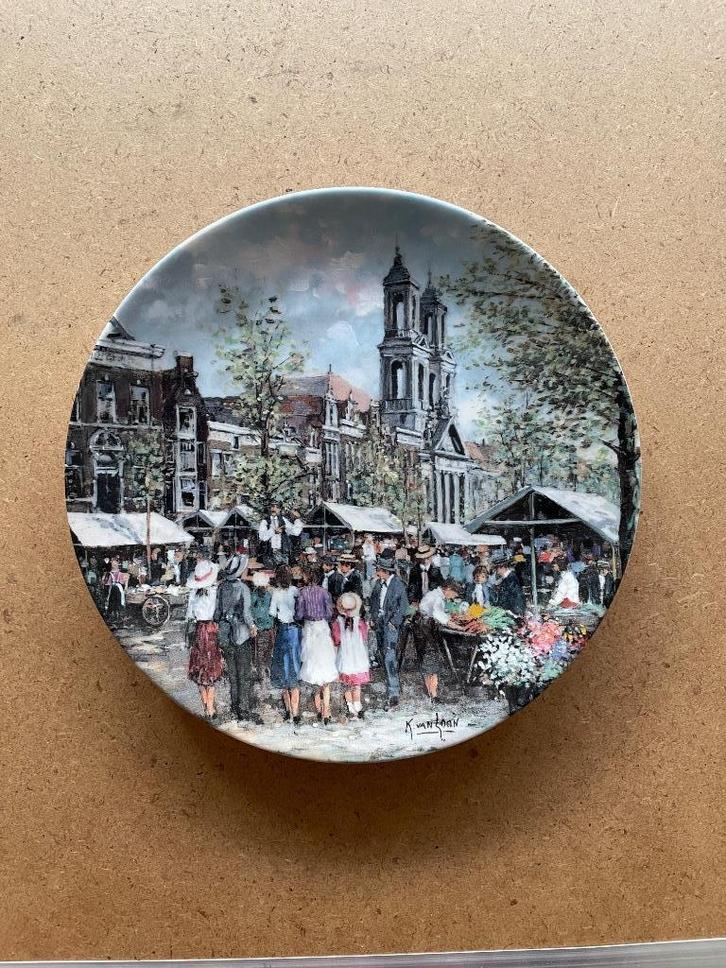 Wandbord "Het Amsterdamse Waterlooplein", Antiek en Kunst, Antiek | Wandborden en Tegels, Ophalen of Verzenden