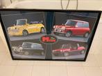 Mini Cooper poster in zwart houten lijst 94x63cm, Ophalen, Zo goed als nieuw, Foto of Poster, Minder dan 50 cm