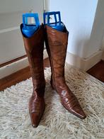 Bruine leren laarzen, Mt.38, Dick Boons, Hoge laarzen, Bruin, Ophalen of Verzenden, Onbekend