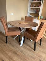 Ikea Mariedamm tafel wit eiken 105 cm, Huis en Inrichting, Tafels | Eettafels, Ophalen, Rond, Nieuw, Vijf personen of meer