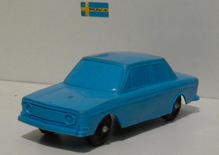 Volvo 142 blauw o groen zacht plastic. Galanite. Sweden 1:43, Hobby en Vrije tijd, Modelauto's | 1:43, Gebruikt, Auto, Overige merken