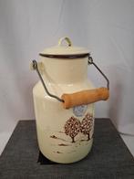 Vintage Emaille Melkkan met Boomgaard Afbeelding, Ophalen of Verzenden