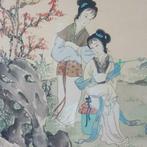 Litho 2 chinese vrouwen in trad. Kleding China, Antiek en Kunst, Kunst | Litho's en Zeefdrukken, Ophalen