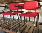 set stoelen 1235 Gispen zwart frame rode stof nieuw staat, Ophalen, -, -, Vintage