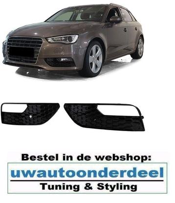 Honingraat Grill Afdekkap Mistlampen Glans Zwart Voor Audi A beschikbaar voor biedingen
