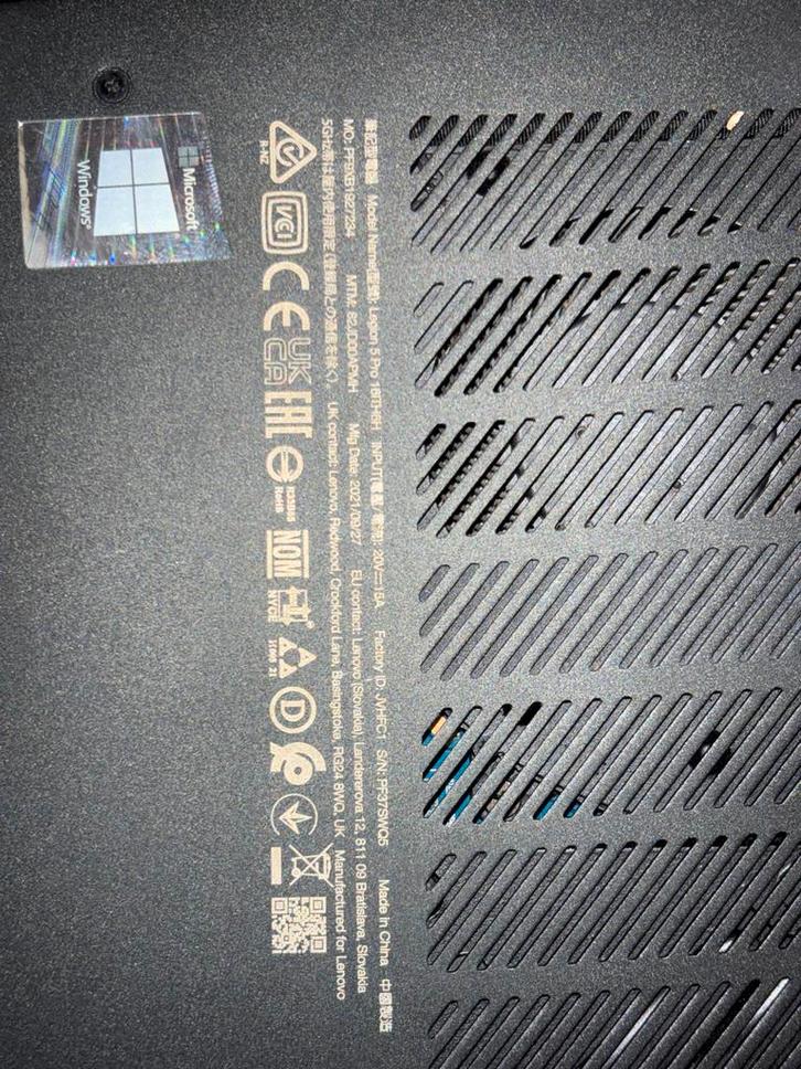 Lenovo Legion 5 Pro 16ITH6H - Gaming Laptop, Computers en Software, Windows Laptops, Gebruikt, 16 inch, SSD, 3 tot 4 Ghz, 16 GB