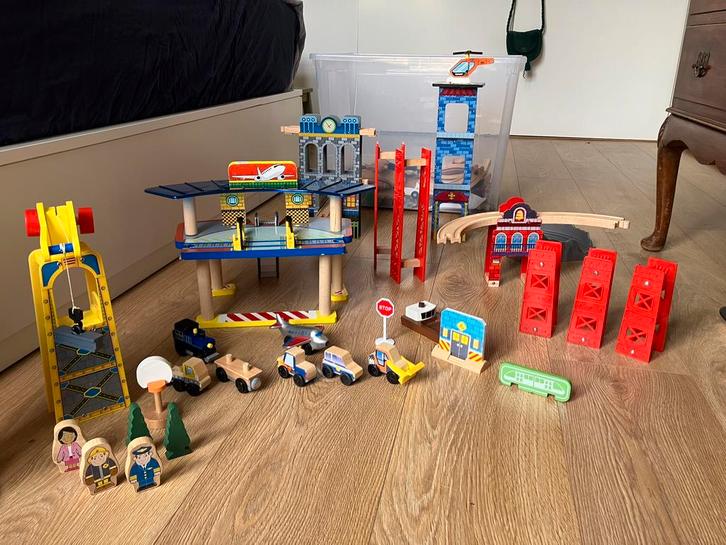 Kidkraft houten treinset treinbaan, Kinderen en Baby's, Speelgoed | Speelkeukens, Gebruikt, Hout, Ophalen of Verzenden