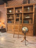 Massief Teak Boekenkast met Ladder, Ophalen, 200 cm of meer, Info@chesterfieldjunkie.nl, Teakhout