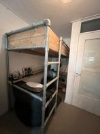 Stoere Steigerhouten Hoogslaper - Onverwoestbaar!, Ophalen, Eenpersoons, 160 tot 180 cm, Zo goed als nieuw