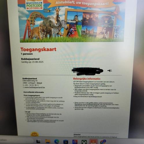 4 entreekaarten bobbejaanland 23.8, Tickets en Kaartjes, Recreatie | Pretparken en Attractieparken, Drie personen of meer, Ticket of Toegangskaart