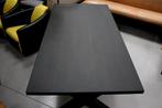Mooie zwarte tafel eettafel hout met kruispoot 200 x 100 cm., Ophalen, Gebruikt, Zwart, Hout