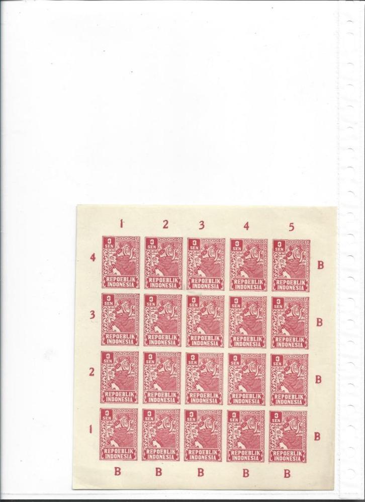 compleet vel interim ZB 28A ongetand, Postzegels en Munten, Postzegels | Nederlands-Indië en Nieuw-Guinea, Postfris, Nederlands-Indië