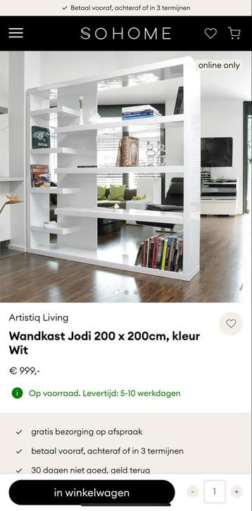 Artistiq Living Wandkast Jodi Wit 200x200 beschikbaar voor biedingen