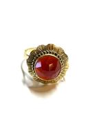 14k gouden ring met een carneool, Sieraden, Tassen en Uiterlijk, Antieke sieraden, Ophalen of Verzenden, Goud, Ring, Met edelsteen