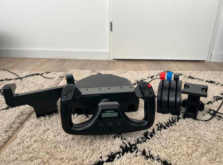 Logitech Pro Flight Yoke system incl Throttle voor Flightsim, Computers en Software, Joysticks, Zo goed als nieuw, Verzenden