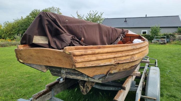 Houten sloep, Watersport en Boten, Sloepen, Gebruikt, 6 meter of meer, Geen motor, Hout, Ophalen