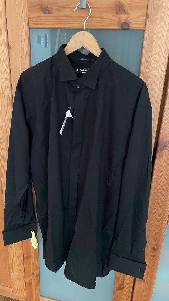 Smoking overhemd zwart XXL, Kleding | Heren, Overhemden, Nieuw, Overige halswijdtes, Zwart, Verzenden