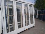 Hardhout kozijn met 4 harmonica deuren, Ophalen, Vouwdeur, Glas, 120 cm of meer