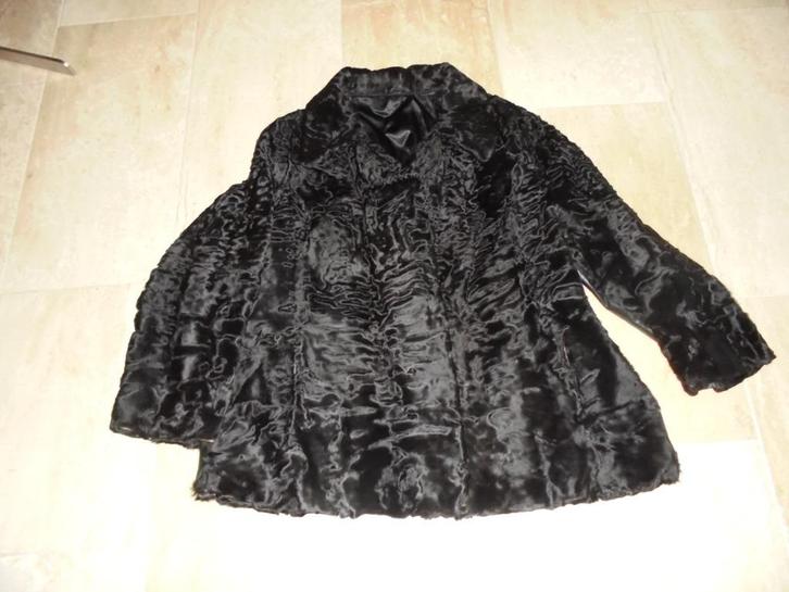 bontjas zwart maat 50/52 en 2 bontmutsen, Kleding | Dames, Jassen | Winter, Gedragen, Maat 46/48 (XL) of groter, Zwart, Ophalen of Verzenden