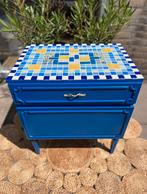 Blauw kastje | vintage | mozaïekblad, Ophalen