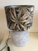 Tafellamp voet steen, kap velours, Huis en Inrichting, Lampen | Tafellampen, Ophalen of Verzenden, Zo goed als nieuw, Overige materialen