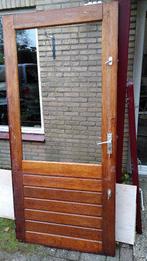 Buitendeur, Hardhout, het dubbel glas, Ophalen, Gevelraam of Ruit, Gebruikt, 80 tot 120 cm