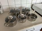 Le Chef 5-delige pannenset - Geschikt voor gas, Ophalen, Gebruikt, Rvs, Pannenset
