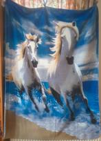 Plaid met paarden afbeelding 130 x 185 cm, Huis en Inrichting, Woonaccessoires | Plaids en Woondekens, Nieuw, Ophalen of Verzenden