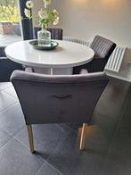 Eetkamerstoelen landelijk donkergrijs velvet, Huis en Inrichting, Ophalen of Verzenden, Zo goed als nieuw