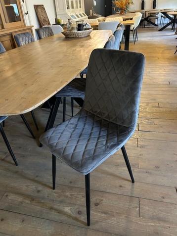 Nieuwe eetkamerstoel grijs velvet beschikbaar voor biedingen