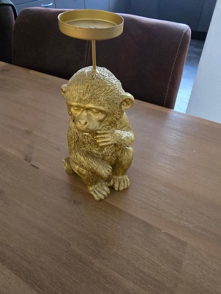 theelichthouder aap   *h2, Ophalen of Verzenden, Zo goed als nieuw, Overige materialen, Minder dan 25 cm