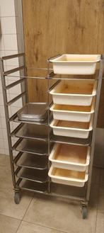 RVS karretje inclusief 6 bakken, Huis en Inrichting, Kasten | Overige, Ophalen, Zo goed als nieuw