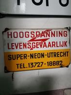 hoogspanning levensgevaarlijk super neon Utrecht emaille, Antiek en Kunst, Antiek | Emaille, Ophalen of Verzenden