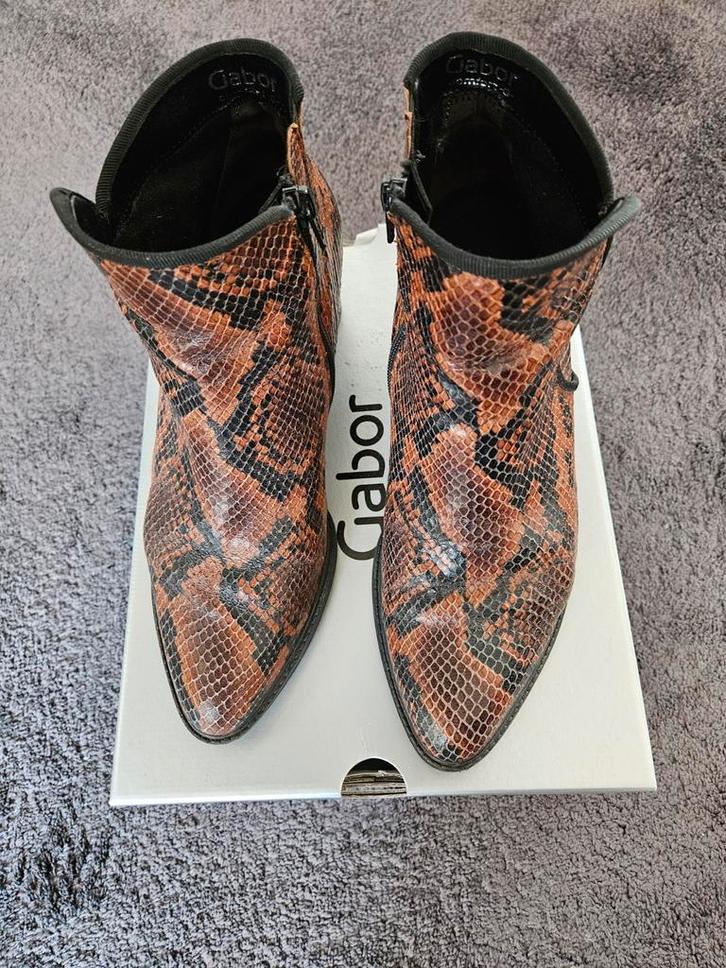 Mooie leren dames laarsjes met slangenprint van Gabor, Kleding | Dames, Schoenen, Zo goed als nieuw, Lage of Enkellaarzen, Bruin