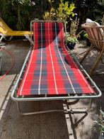 Vintage Zonnebed / Ligbed, Ophalen, Gebruikt, Metaal, Verstelbaar
