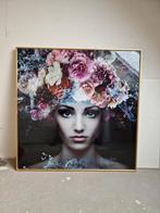 PTMD Schilderij op Glas met Gouden Frame - 120x120cm, Nieuw, Ophalen of Verzenden, Schilderij, 100 tot 125 cm