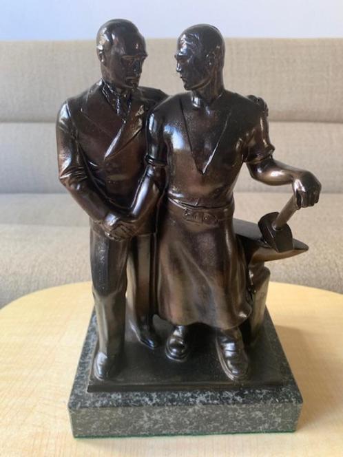 Bronzen Beeld Hendrik Scholter 1939/1940 WW2 Vriendschap, Antiek en Kunst, Kunst | Beelden en Houtsnijwerken, Ophalen of Verzenden