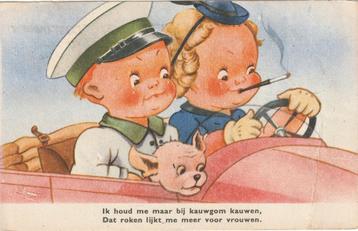 MEISJE HOND AUTO UIT 1951 KREUK RECHTS IN DE KAART KH902 beschikbaar voor biedingen