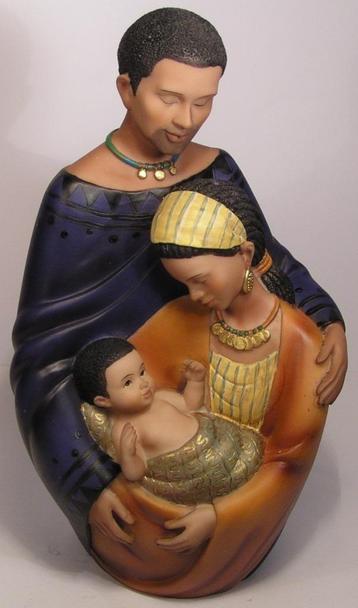 Bijzonder Beeld van Jozef, Maria & Kindje Jezus Afrika nieuw beschikbaar voor biedingen