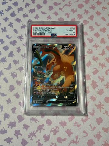 PSA 10 CHARIZARD V ALT ART 154 BRILLIANT STARS beschikbaar voor biedingen