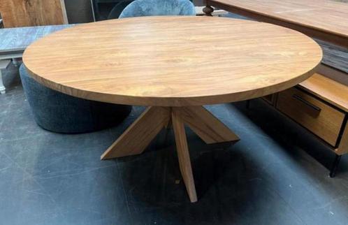 Japandi ronde eiken houten eetkamertafel 148,5 cm, Antiek en Kunst, Antiek | Meubels | Tafels, Ophalen