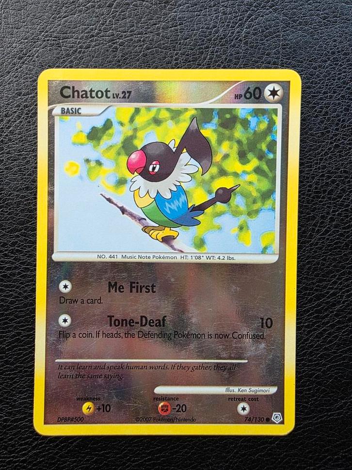 Chatot lv27 #74 diamond pearl base reverse, Hobby en Vrije tijd, Verzamelkaartspellen | Pokémon, Nieuw, Losse kaart, Ophalen of Verzenden