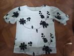 Chiffon blouse met geborduurde bloemen maat M, Ophalen of Verzenden, Zo goed als nieuw, Maat 38/40 (M), Wit