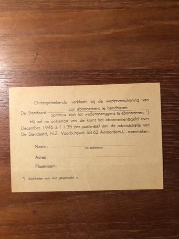 1945 Strijd na de Bevrijding tussen de A.R.-bladen De Stan- beschikbaar voor biedingen