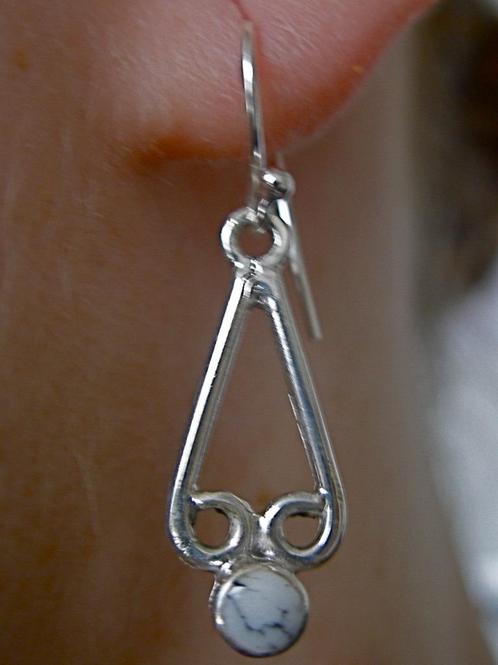 Zilveren 925 zilver oorhangers mooi bewerkt howliet buffalo, Sieraden, Tassen en Uiterlijk, Oorbellen, Nieuw, Hangers, Zilver