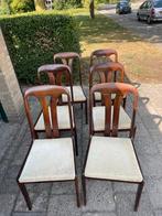 8 Lubke Teak Stoelen - Scandinavisch Design, Ophalen, Gebruikt, Bruin, Scandinavisch